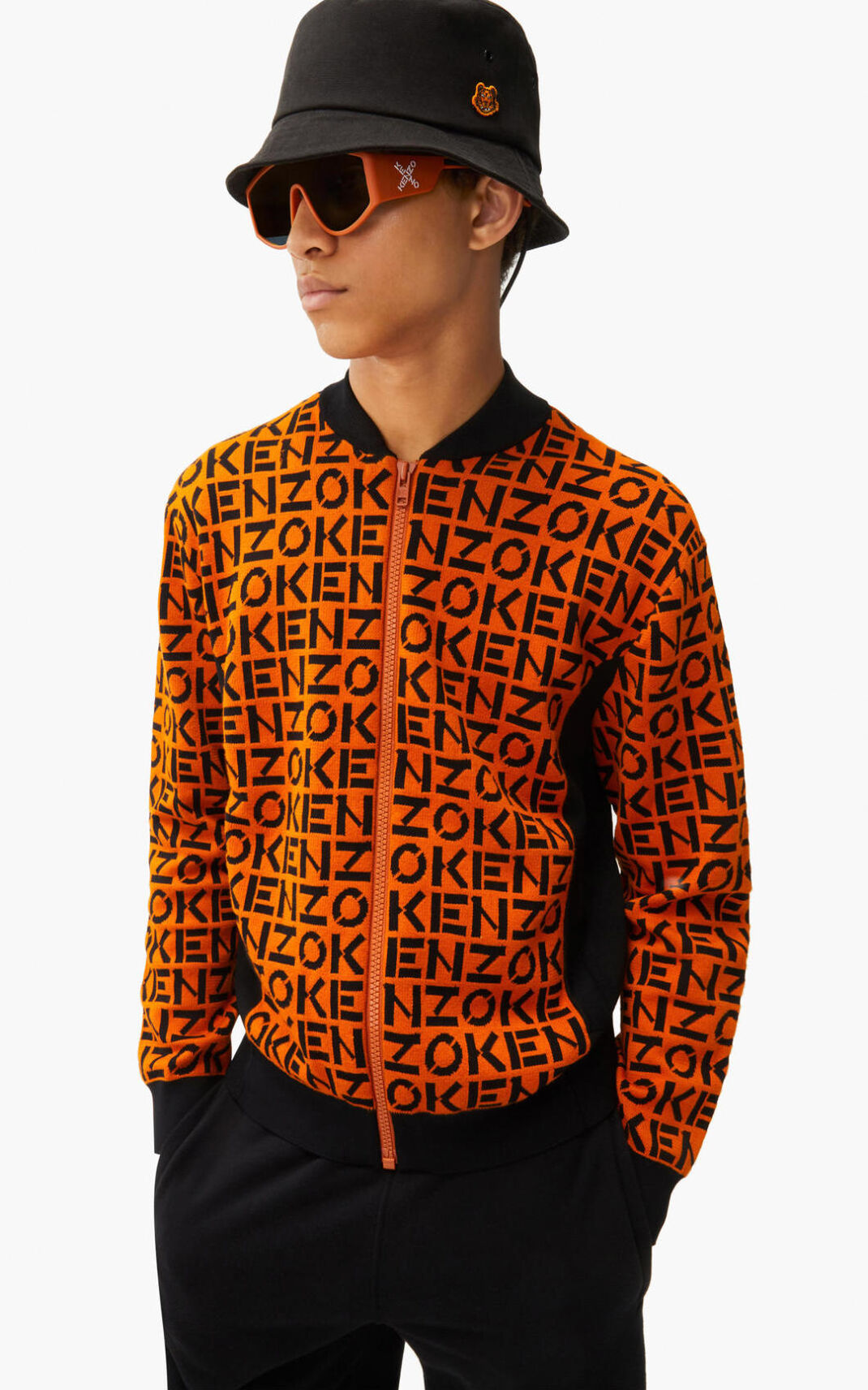 Kenzo monogrammed in jacquard Sportske Jakne Muške - Tamno Narančaste - Hrvatska NZLYDF024